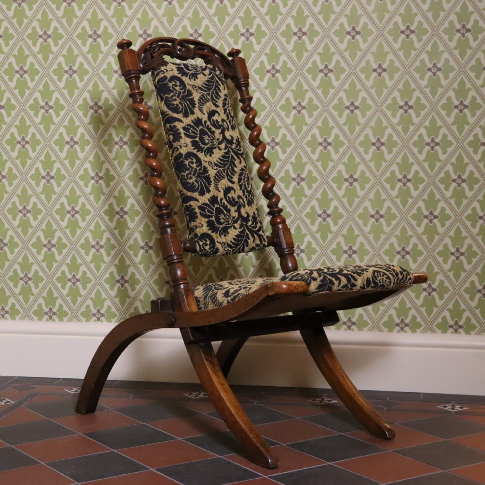 Victorian Campaign chair with possibly some interesting provenance View II