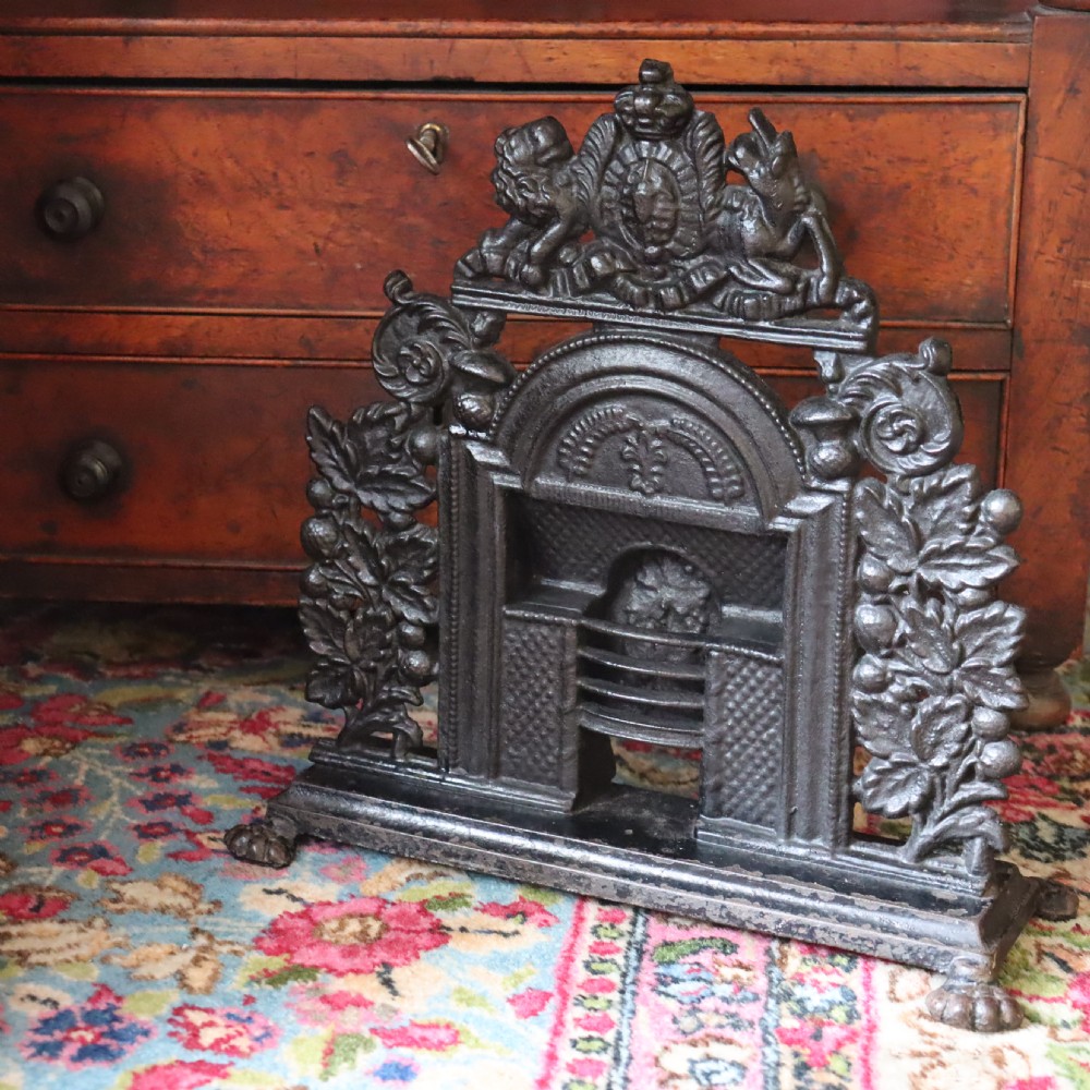 Victorian salesman’s miniature cast iron fireplace 