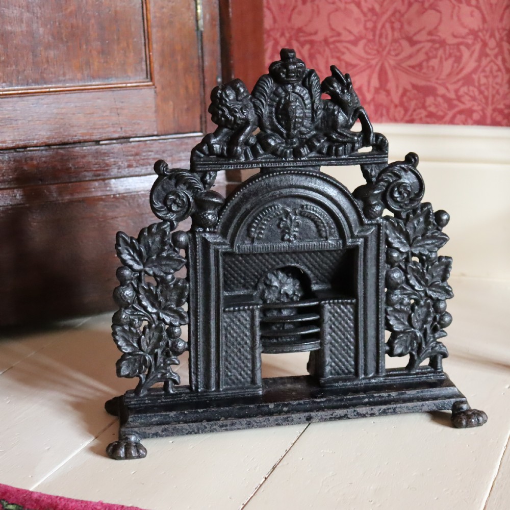 Victorian salesman’s miniature cast iron fireplace  View II