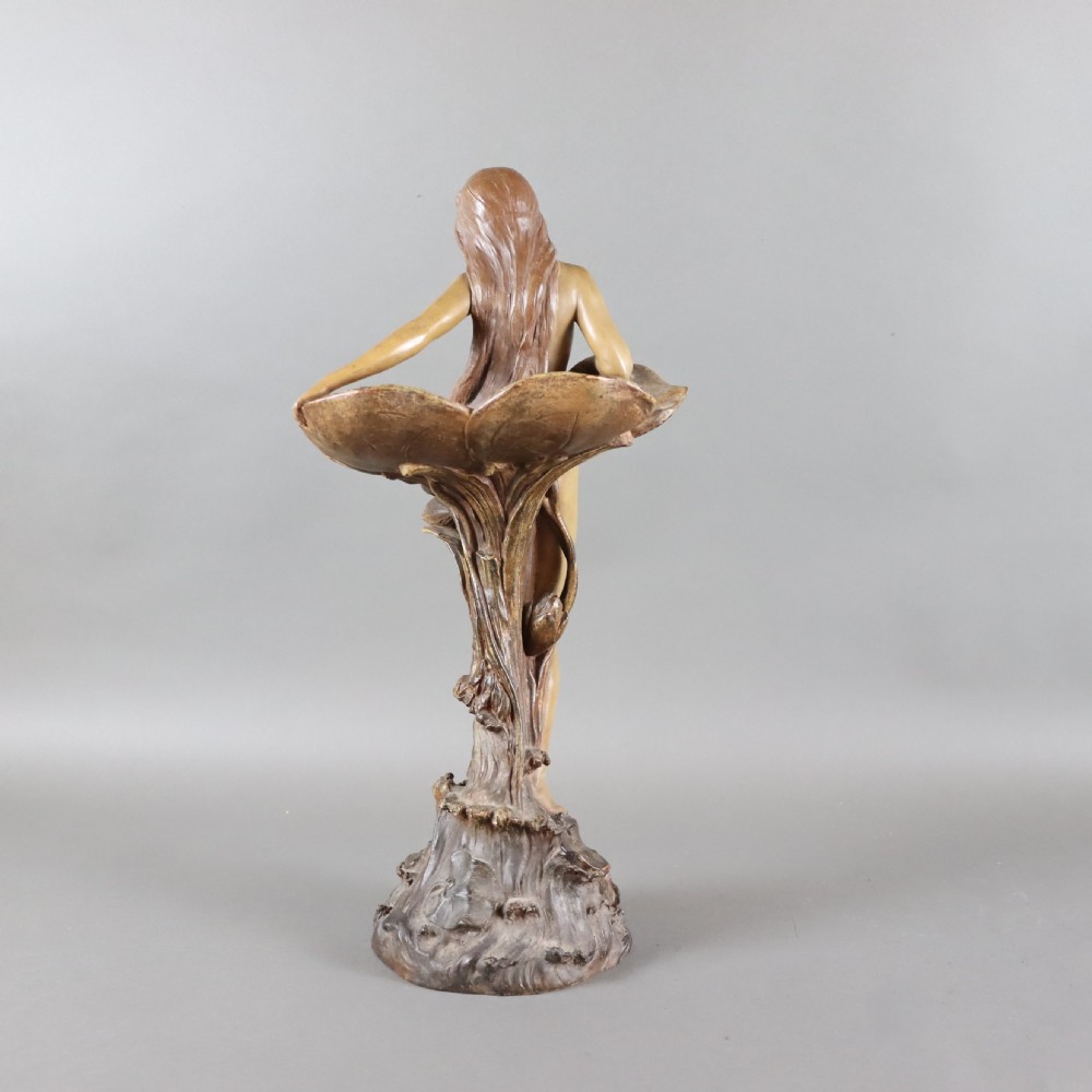 An Art Nouveau terracotta model of a naked maiden By Ernst Wahliss View V