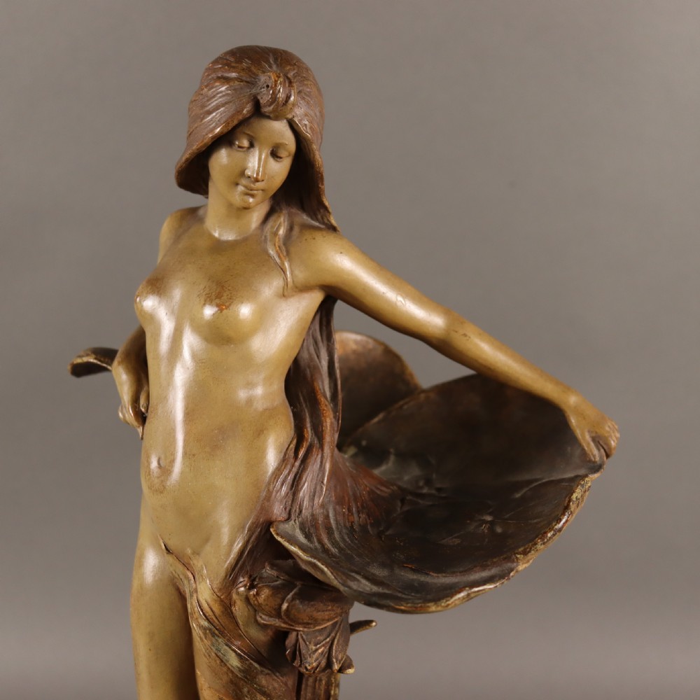 An Art Nouveau terracotta model of a naked maiden By Ernst Wahliss View VII