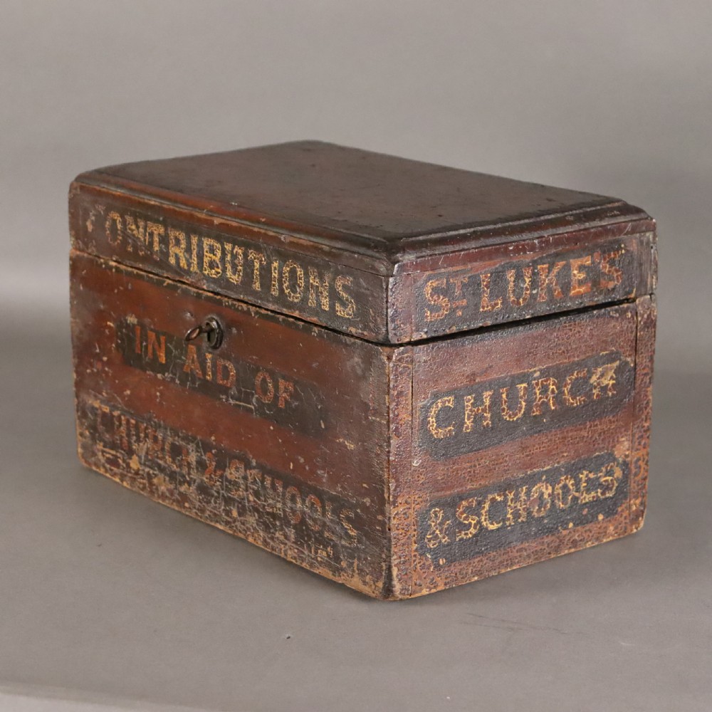 19th Century English lockable contribution box View VIII