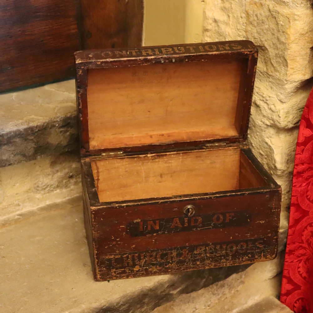 19th Century English lockable contribution box View IX