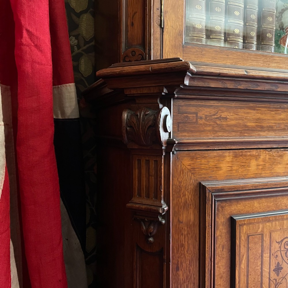 Victorian oak book case by Gillows C.1880 View VII