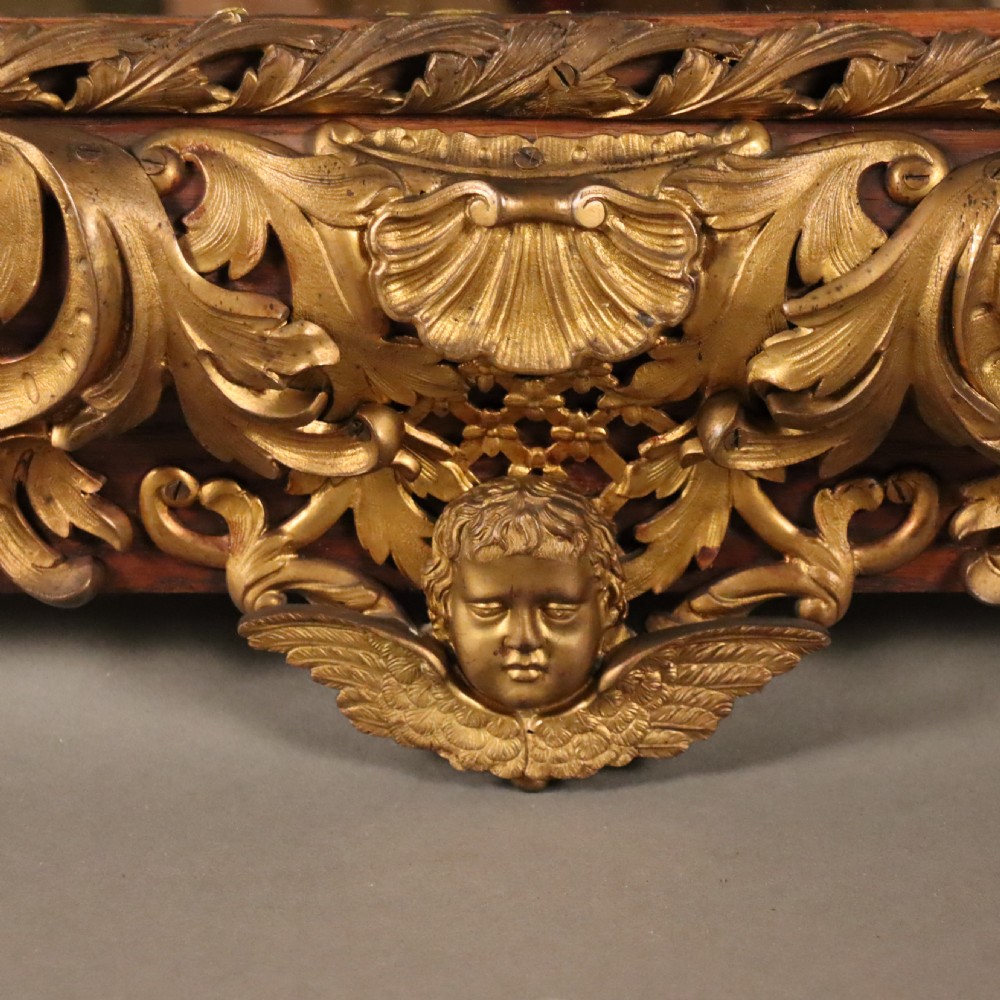 Large 19th Century Oak framed mirror with ormolu gilded decoration  View IV
