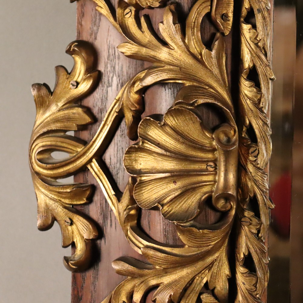 Large 19th Century Oak framed mirror with ormolu gilded decoration  View V