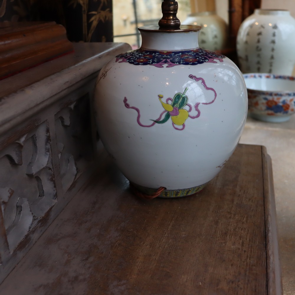 A Chinese Famille Rose Jar Table Lamp View III