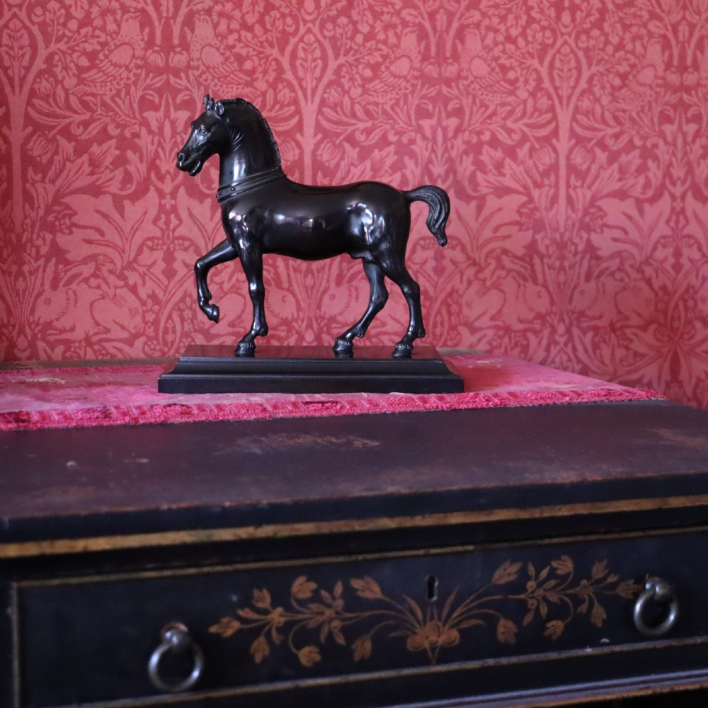 An early 20th century bronze stallion sculpture  View IV