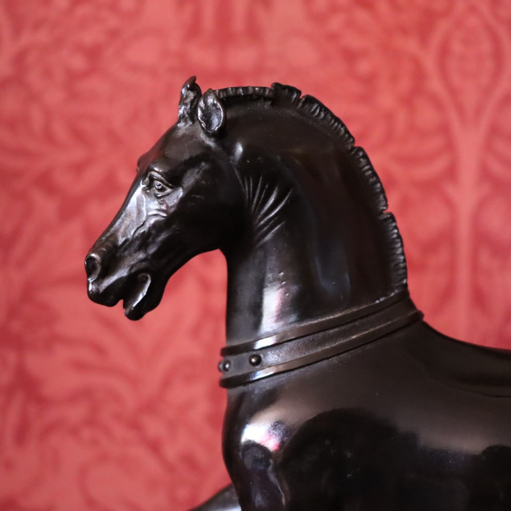 An early 20th century bronze stallion sculpture  View III