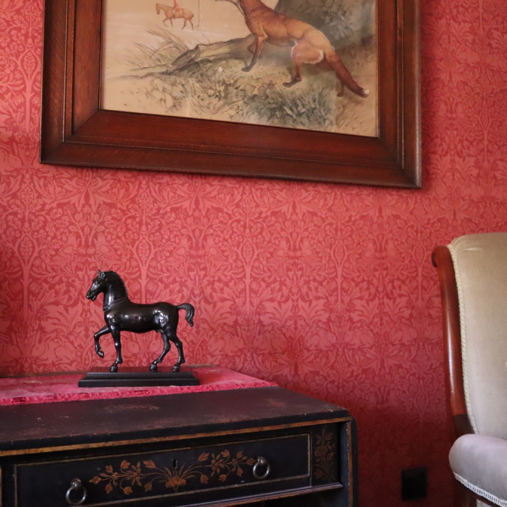An early 20th century bronze stallion sculpture  View V
