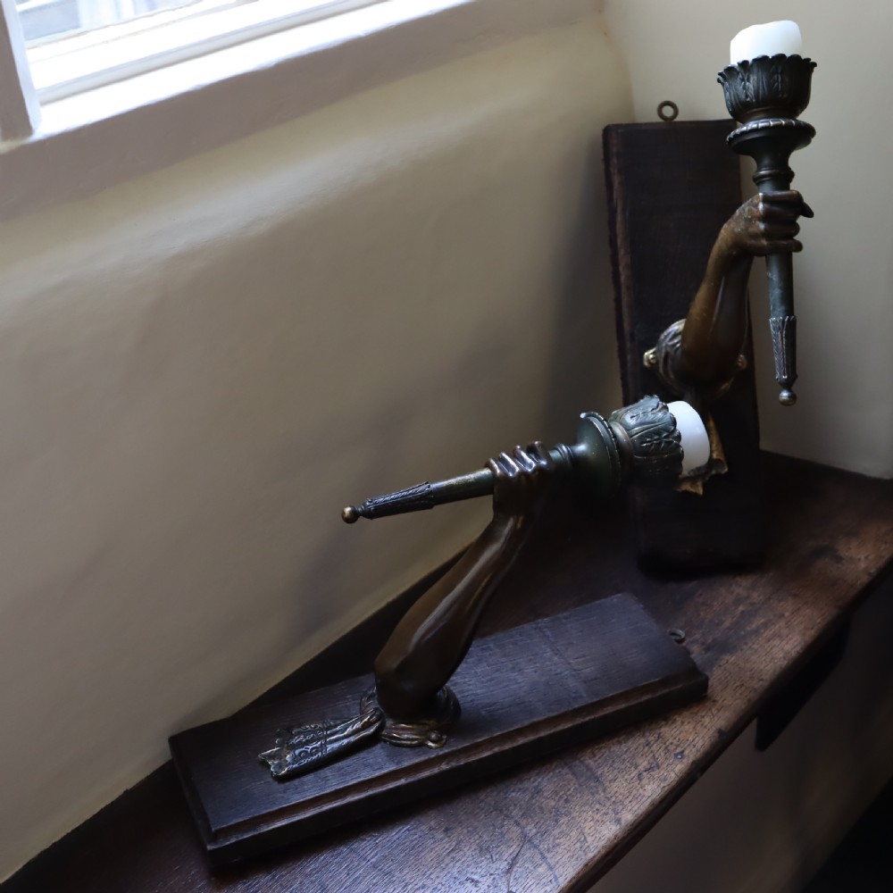 Pair of Bronze wall candle sconces View III