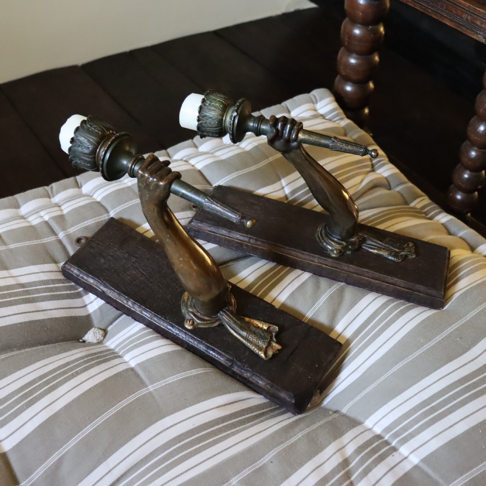 Pair of Bronze wall candle sconces View IV
