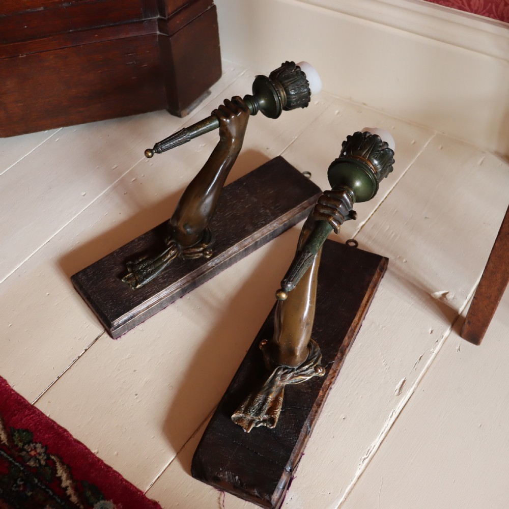 Pair of Bronze wall candle sconces View V