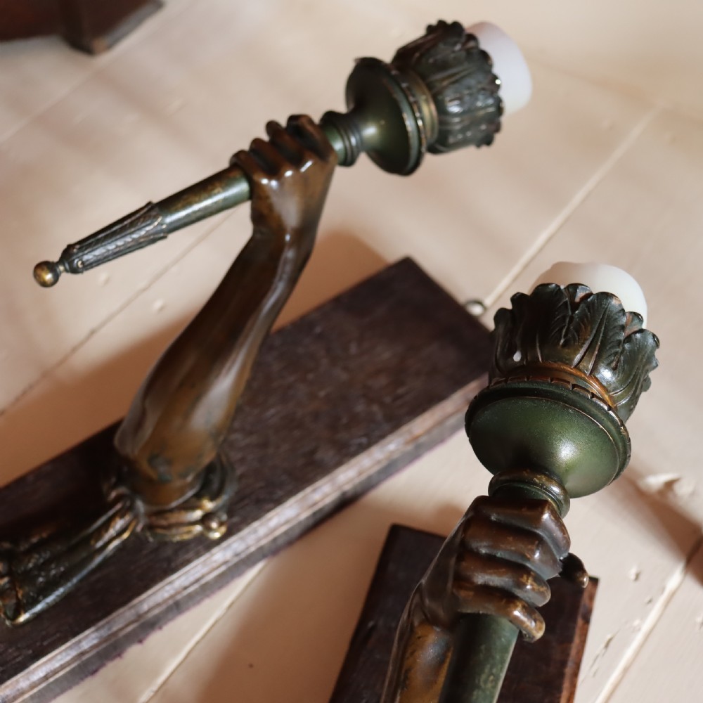 Pair of Bronze wall candle sconces View VI