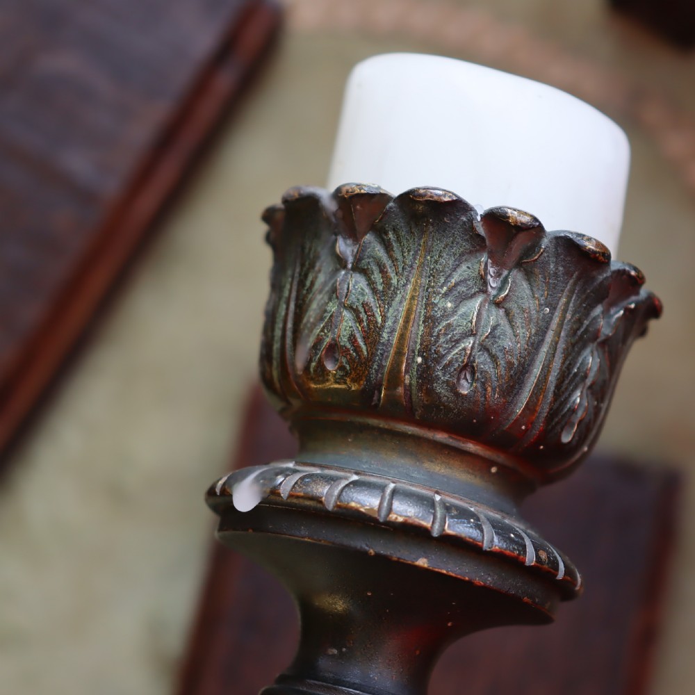 Pair of Bronze wall candle sconces View IX