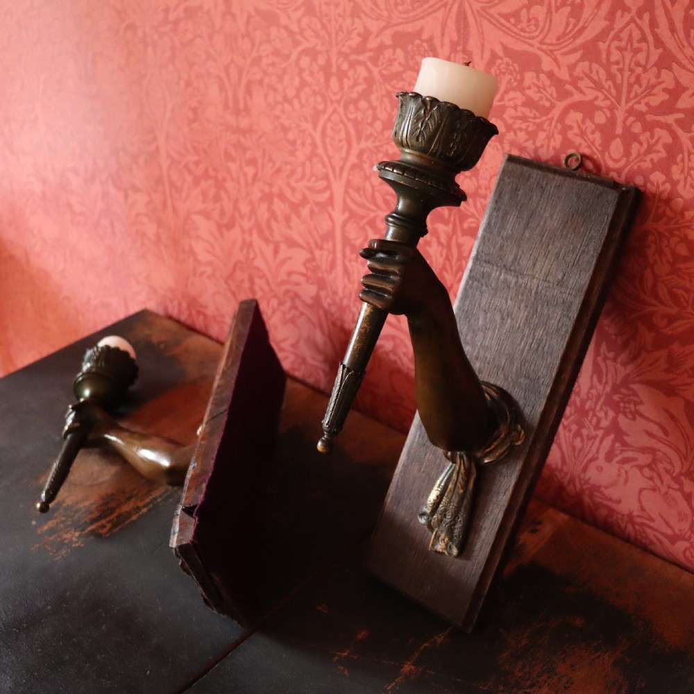 Pair of Bronze wall candle sconces View X
