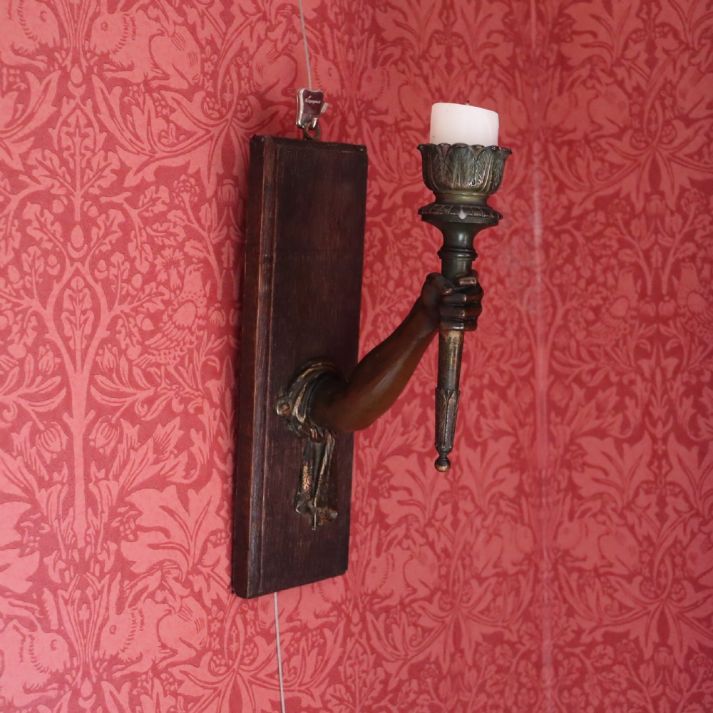 Pair of Bronze wall candle sconces View XII