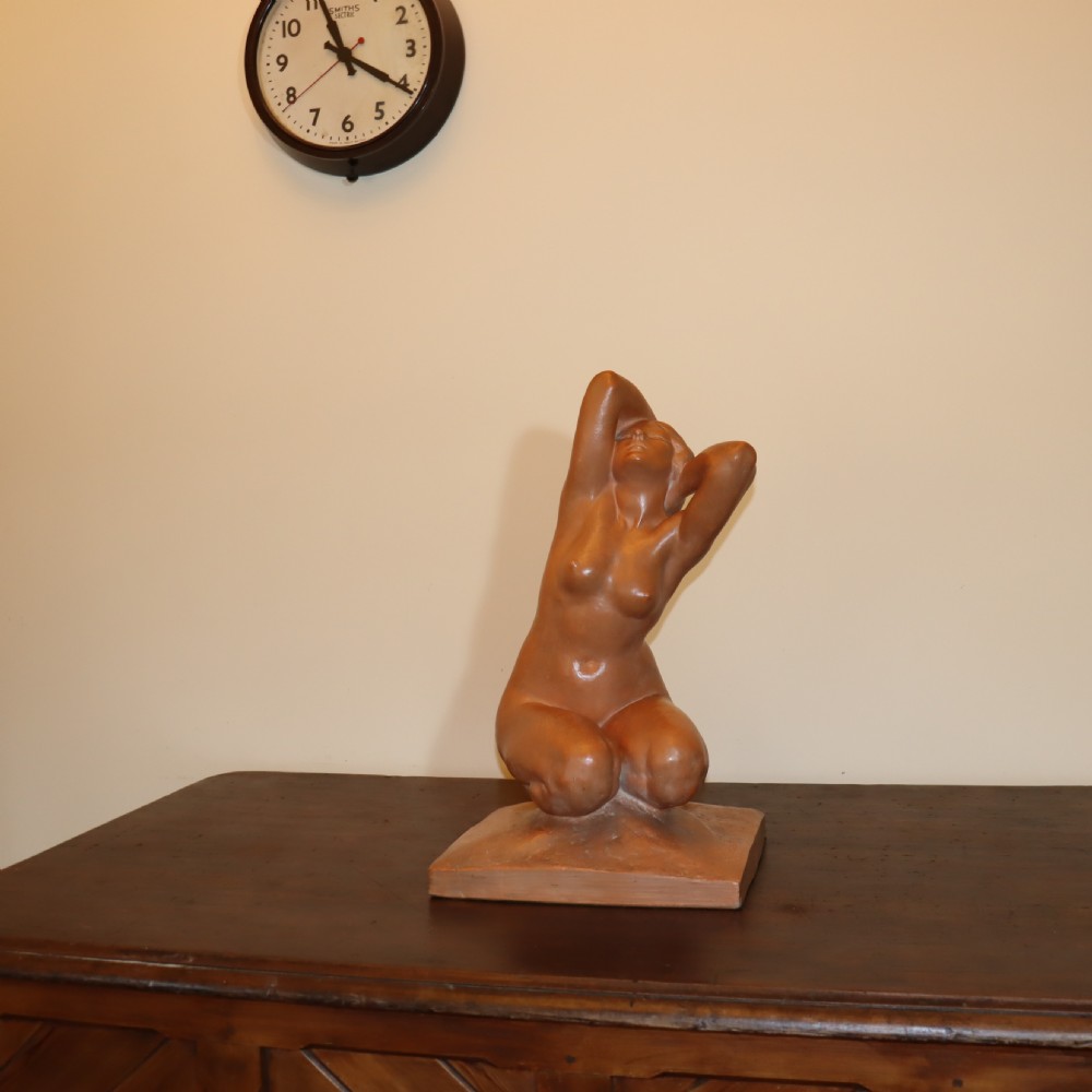 Art Deco clay nude sculpture ‘Ecstasy’ by Amedeo Gennarelli. Circa 1920’s