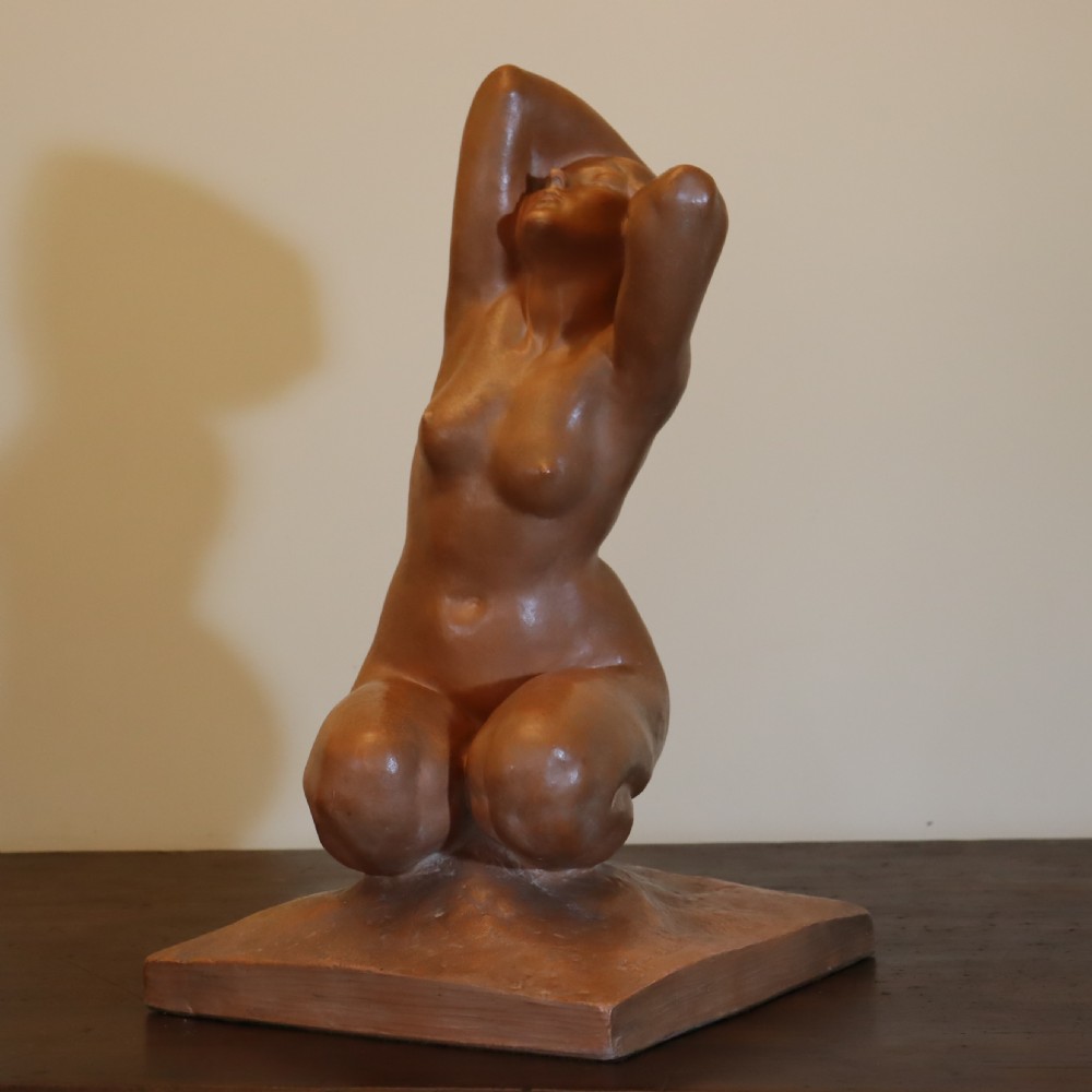Art Deco clay nude sculpture ‘Ecstasy’ by Amedeo Gennarelli. Circa 1920’s View IV