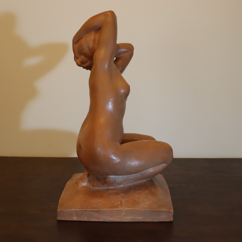 Art Deco clay nude sculpture ‘Ecstasy’ by Amedeo Gennarelli. Circa 1920’s View V