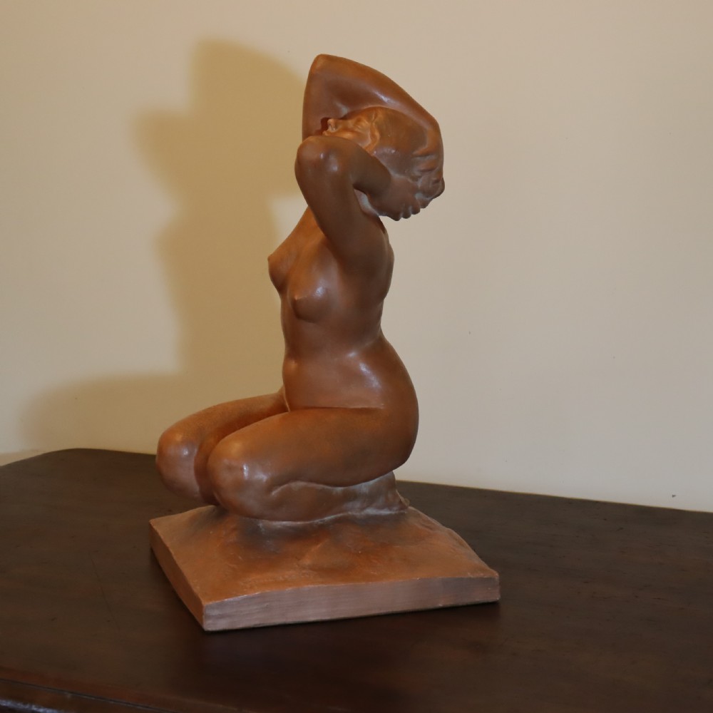 Art Deco clay nude sculpture ‘Ecstasy’ by Amedeo Gennarelli. Circa 1920’s View VIII