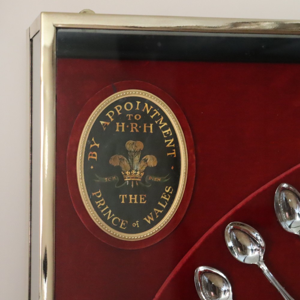 A Remarkable Bronze framed and glazed display of silver plate flat wear by Sheffield makers Roberts & Belk Ltd.  Circa 1920 View III