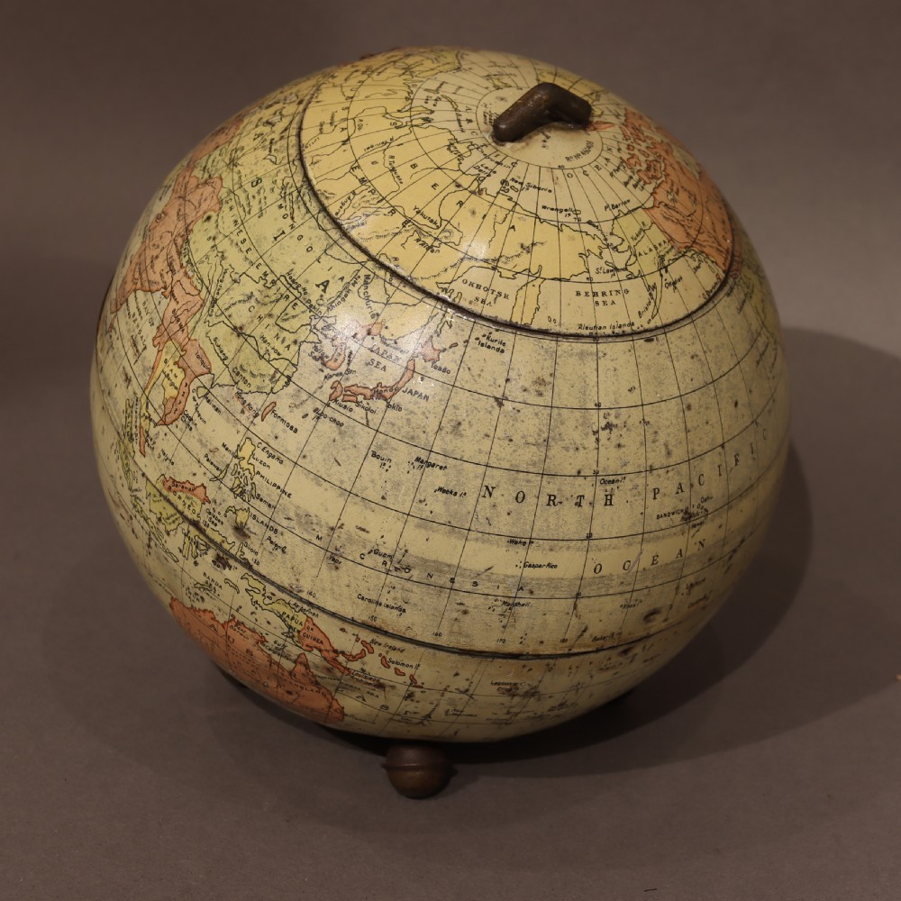 A Huntley and Palmers biscuit tin, in the form of a globe  View IV