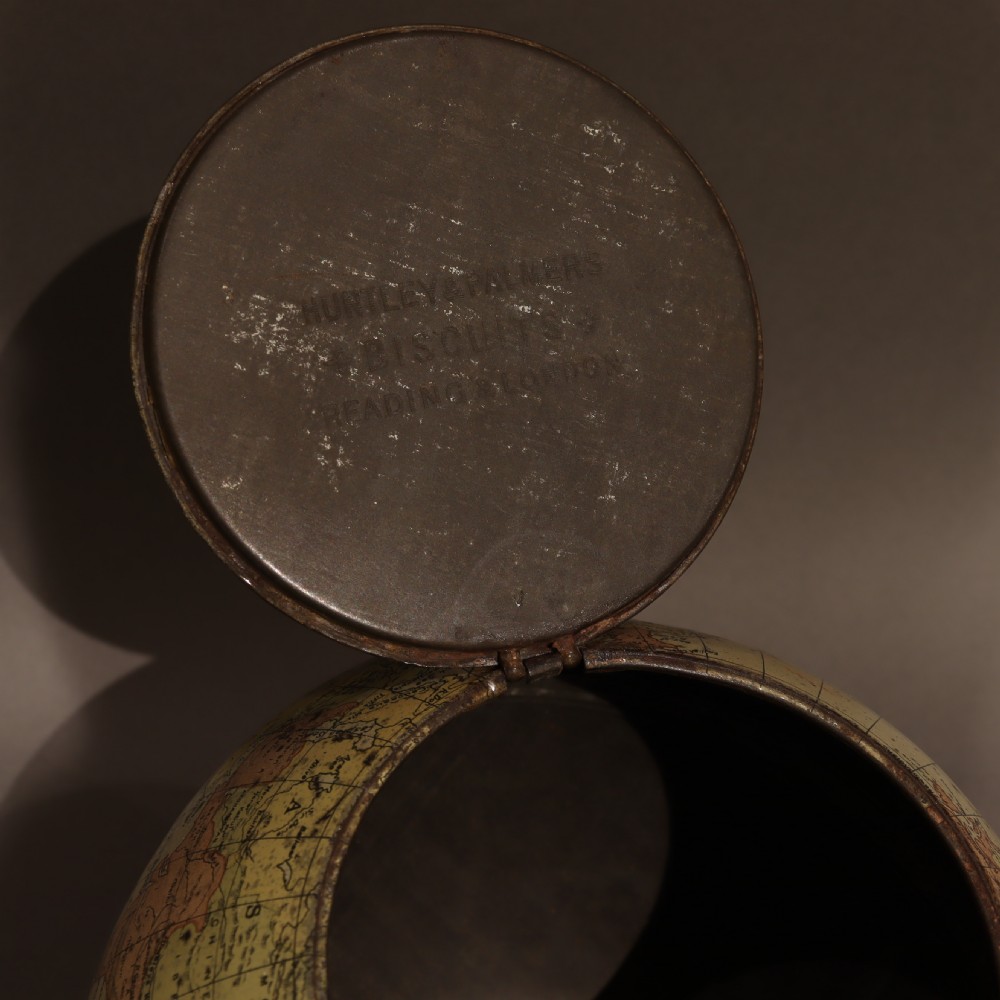 A Huntley and Palmers biscuit tin, in the form of a globe  View VII