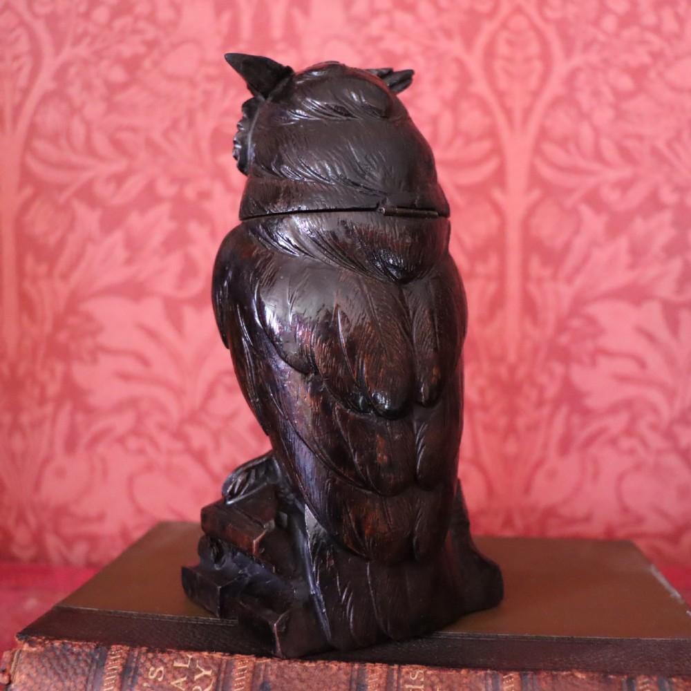 Charming Late 19th Century Black Forest owl ink well  View III