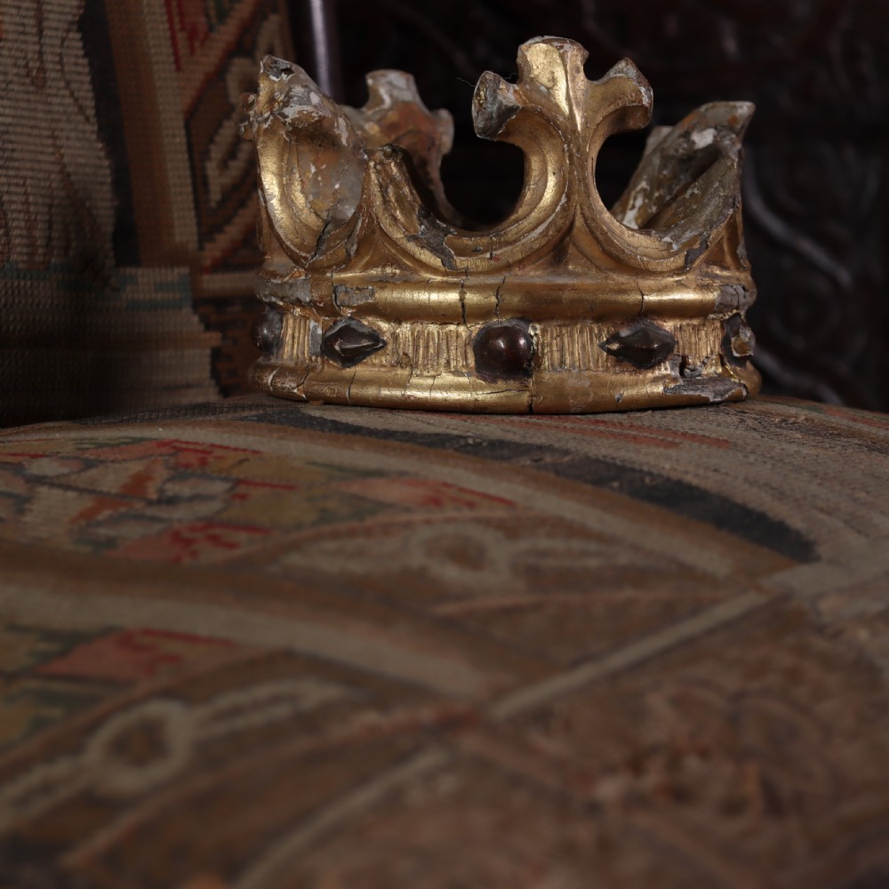17th Century Italian Gilt Carved Wood Crown  View II