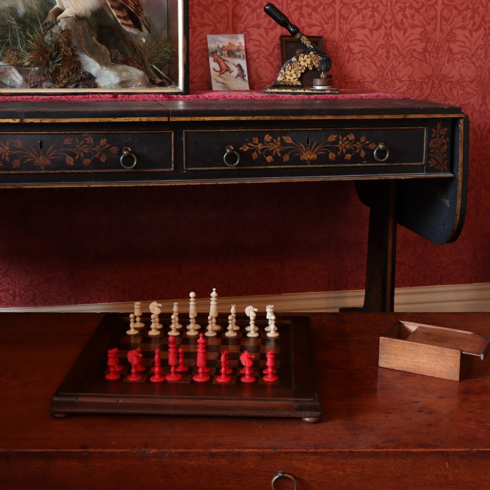 ‘Barley corn’ chess set.  English. Early 19th Century  View III