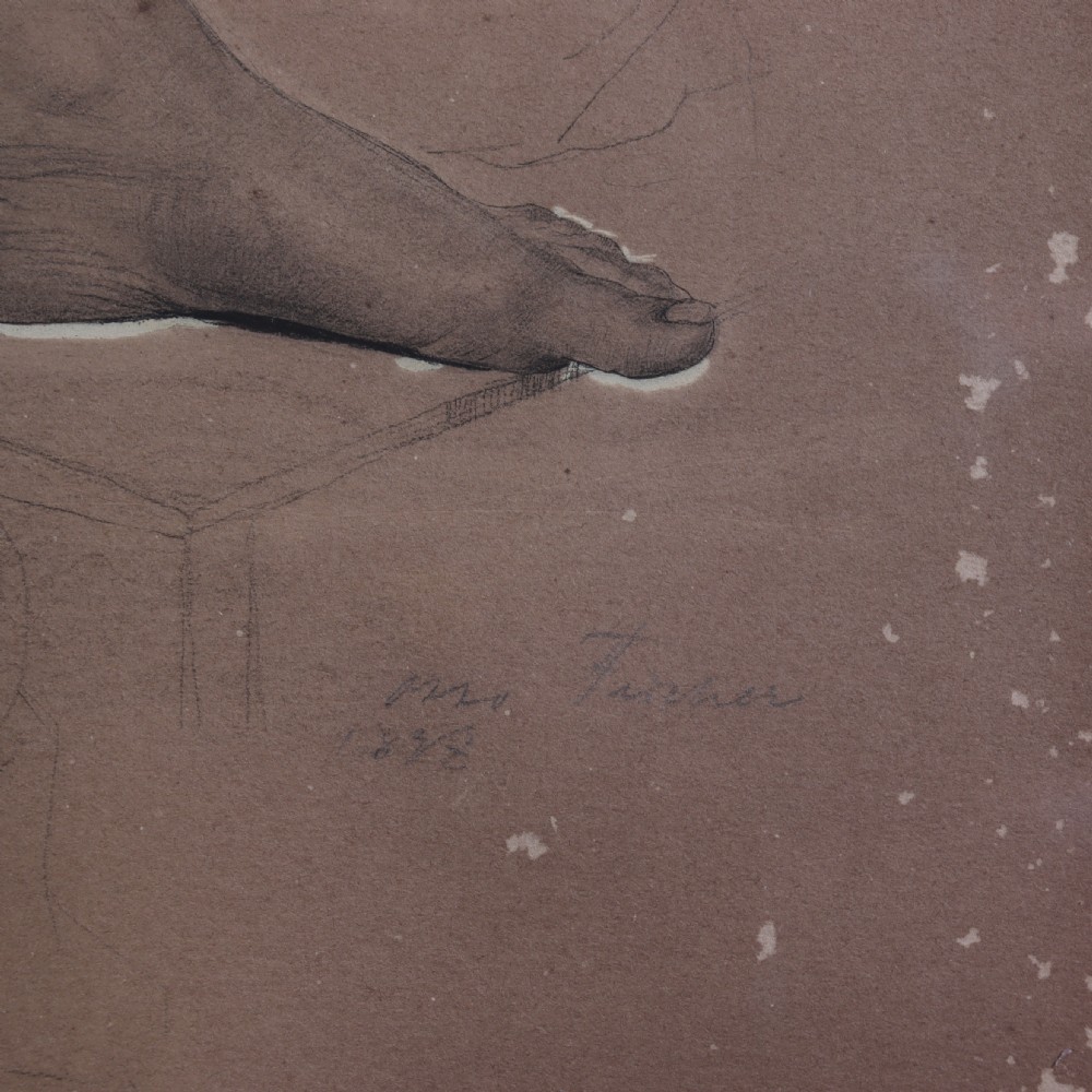 Nude Drawing - Study of a seated female nude by Otto Fisher  View IV