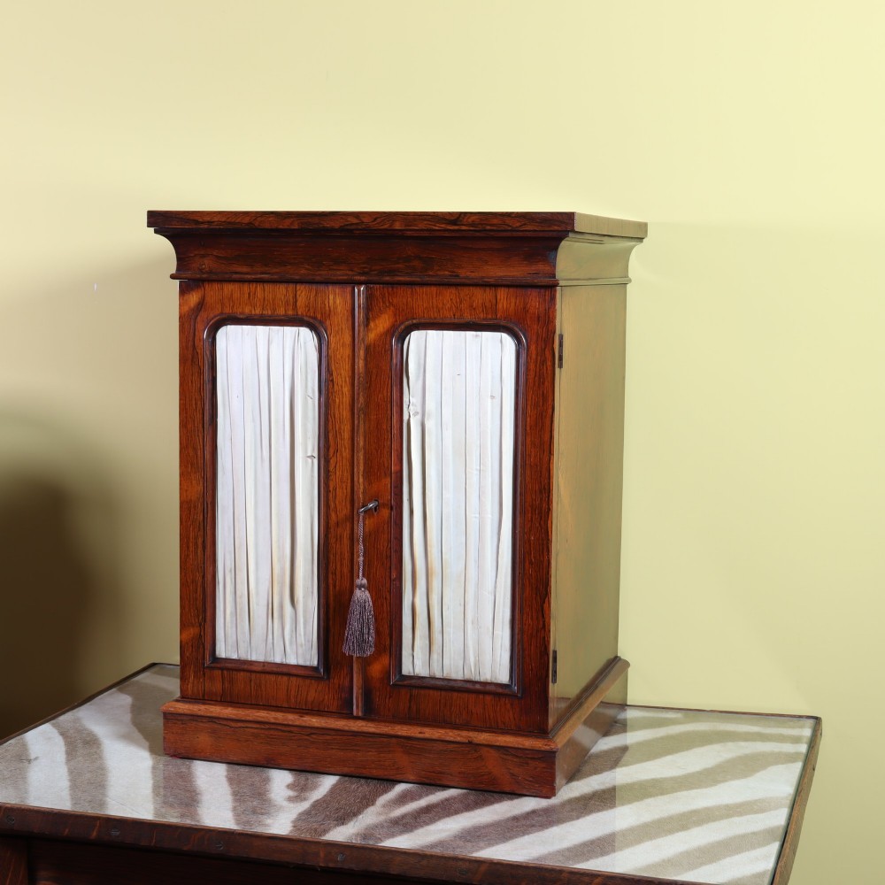 A fine William IV rosewood specimen collectors cabinet