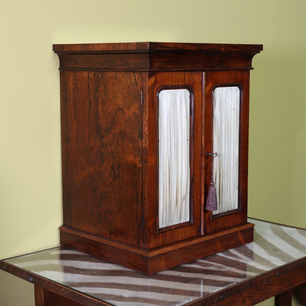 A fine William IV rosewood specimen collectors cabinet View II