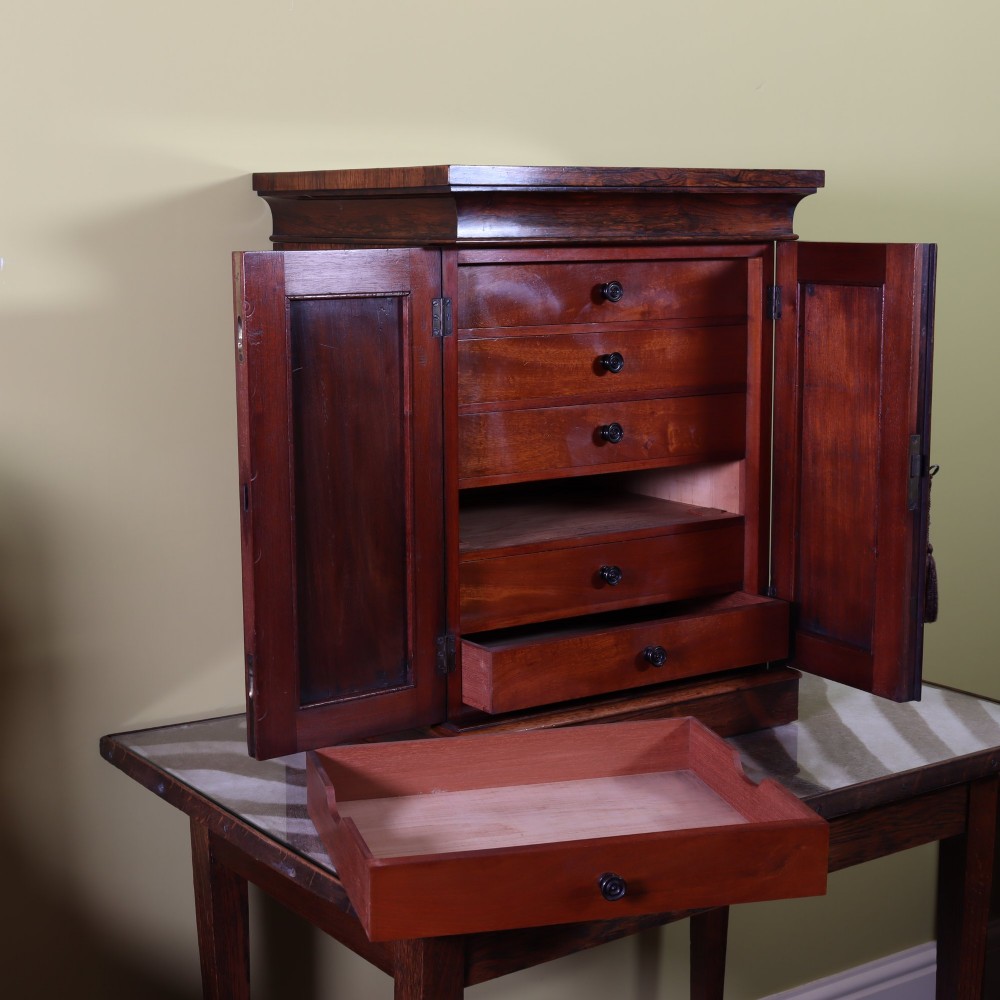 A fine William IV rosewood specimen collectors cabinet View IV