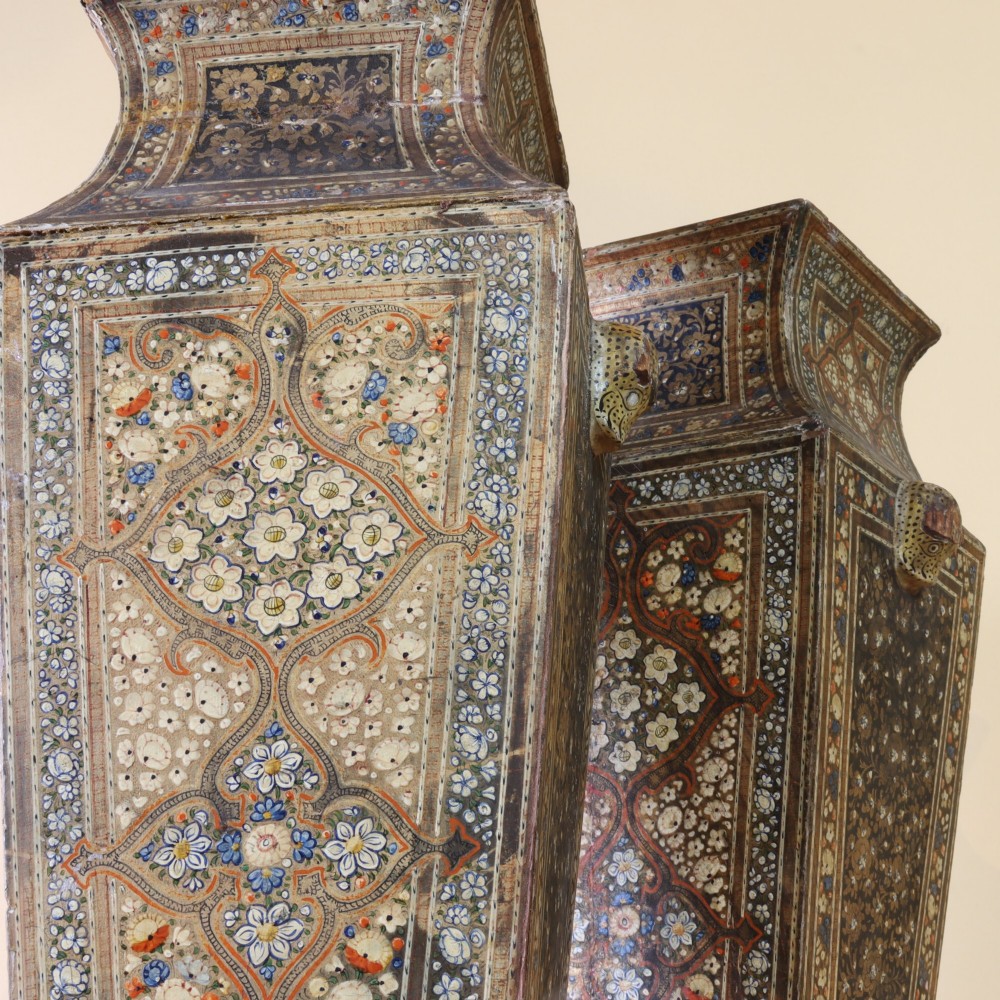 A fine pair of 19th century Kashmiri wooden vases View VII