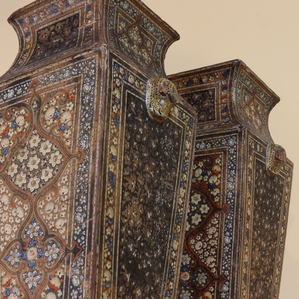 A fine pair of 19th century Kashmiri wooden vases View VIII