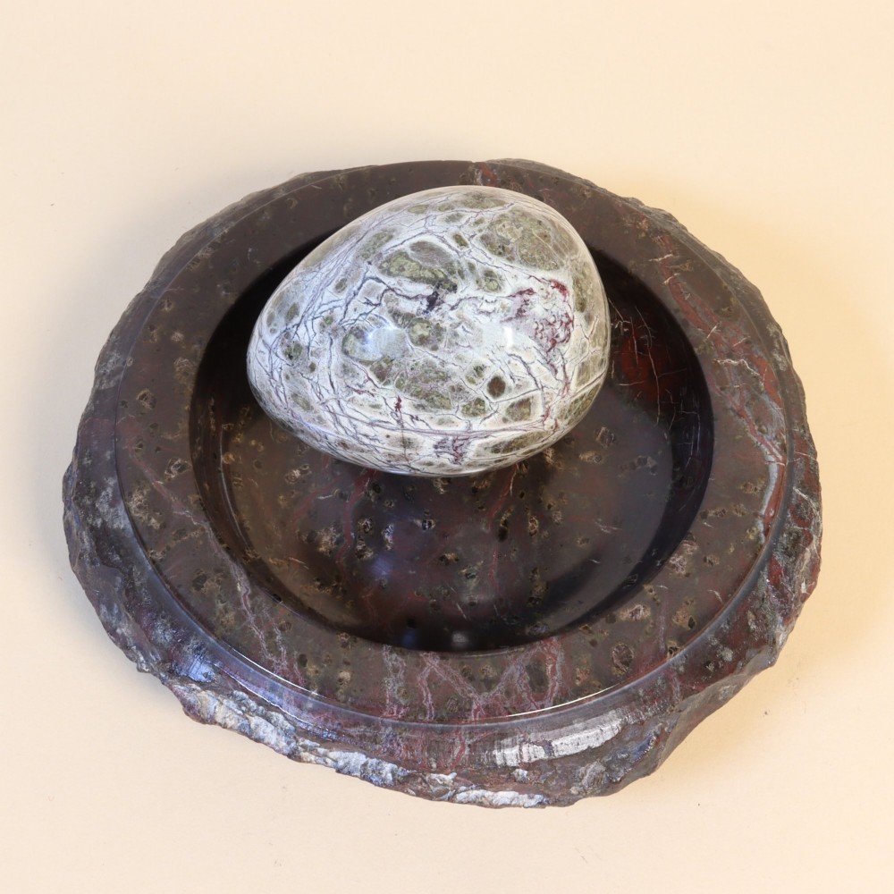 Late 19th Century Cornish serpentine specimen stone desk tidy View IV