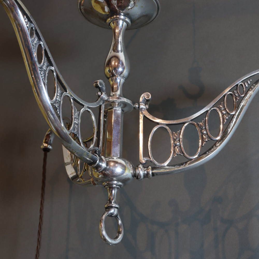 Three arm ceiling light with a great provenance. Circa 1910 View IV