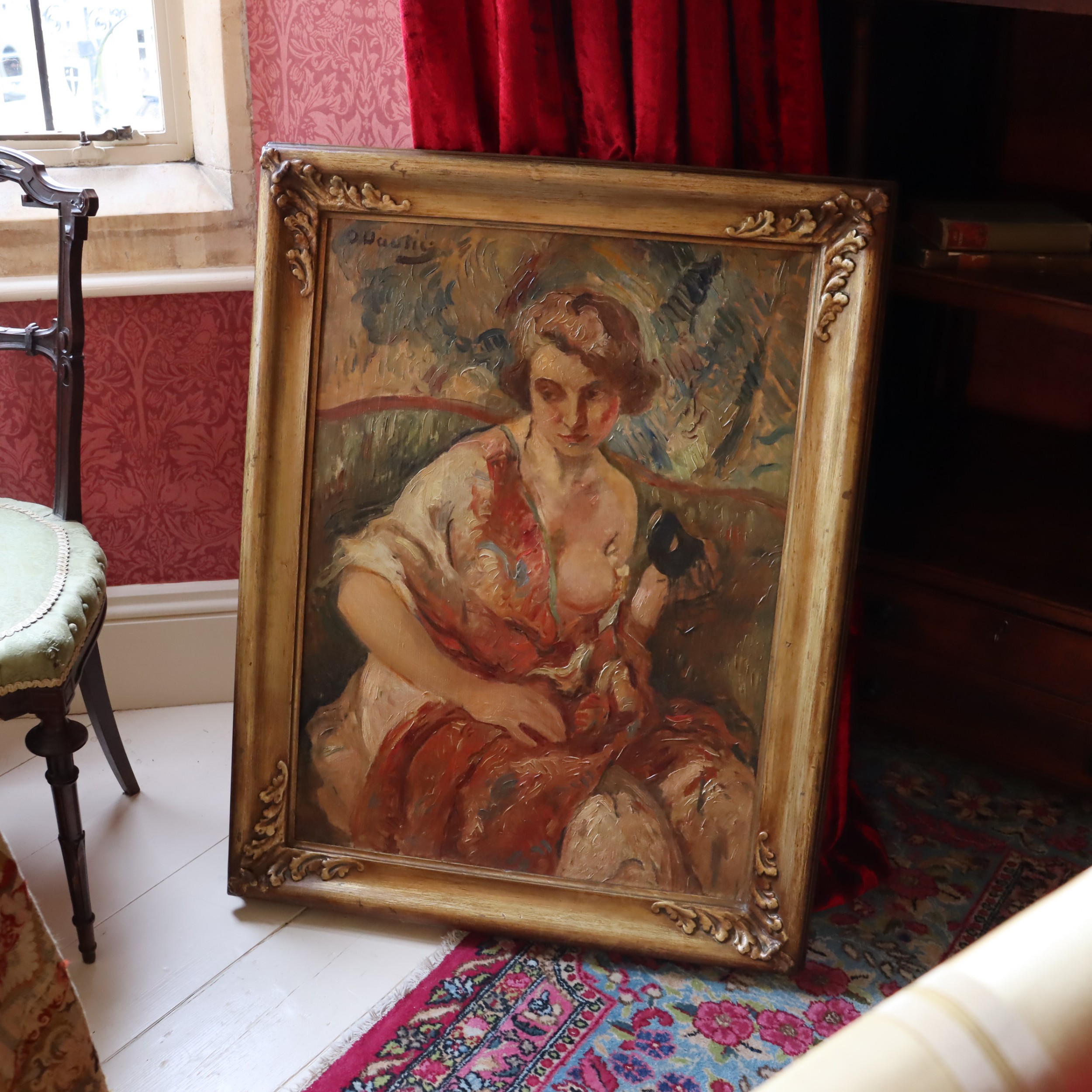 19th Century Oil On Canvas Nude Portrait By Otto Vautier 19th Century Oil On Canvas Nude Portrait By Otto Vautier