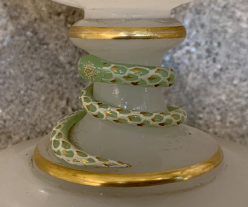 A RARE ANTIQUE OPALINE GLASS SNAKE SERPENT CENTREPIECE BOWL - ADDITIONAL PHOTO 1
