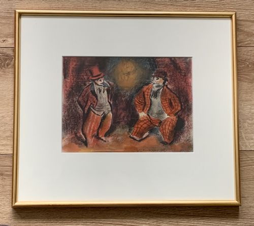 MORRIS KESTELMAN CLOWNS PASTEL 1937 - ADDITIONAL PHOTO 1
