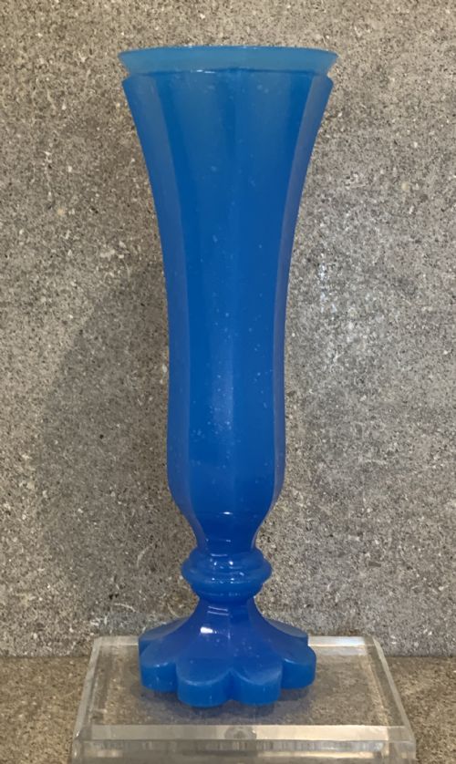 antique blue opaline bohemian barfatan faceted glass vase - CATEGORY: ANTIQUE GLASS - DATED VICTORIAN