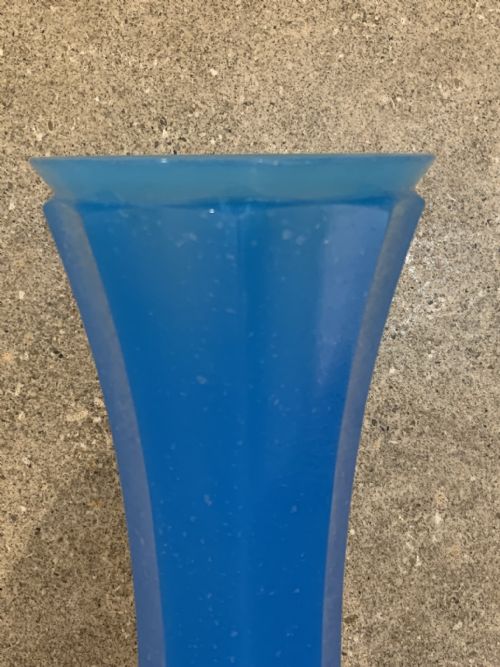 ANTIQUE BLUE OPALINE BOHEMIAN BARFATAN FACETED GLASS VASE - ADDITIONAL PHOTO 2