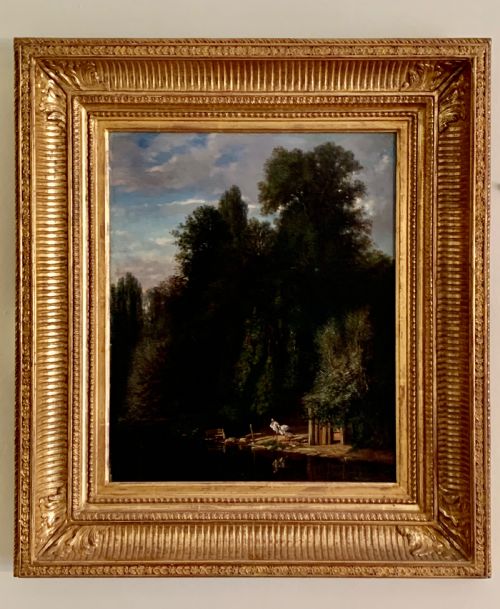 JEANBAPTISTE VICTOR DAULNOY FRENCH 18241910 PAINTING OF STORKS - ADDITIONAL PHOTO 1