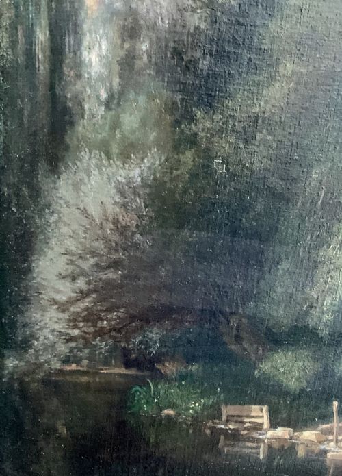 JEANBAPTISTE VICTOR DAULNOY FRENCH 18241910 PAINTING OF STORKS - ADDITIONAL PHOTO 3