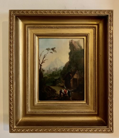 Old Master Painting of Figures in a Classical Landscape