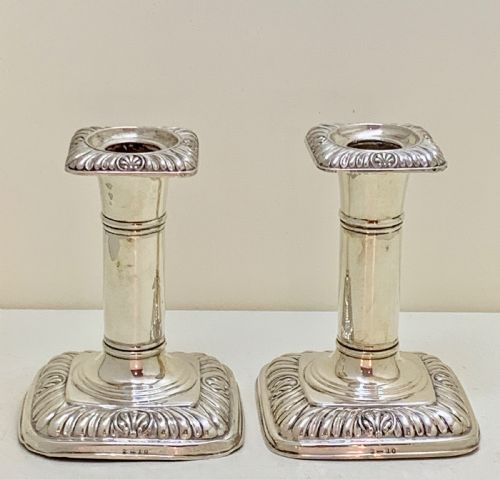 PR ANTIQUE ISG ISRAEL SIGMUND GREENBERG STERLING SILVER CANDLESTICKS 1900 - ADDITIONAL PHOTO 4