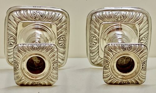 PR ANTIQUE ISG ISRAEL SIGMUND GREENBERG STERLING SILVER CANDLESTICKS 1900 - ADDITIONAL PHOTO 7