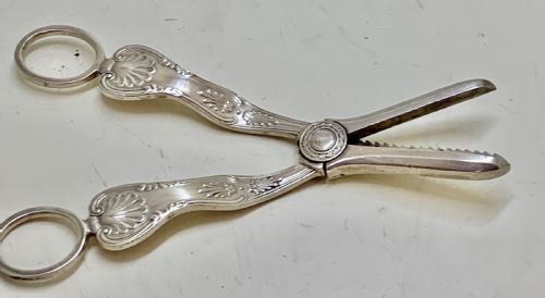 KINGS PATTERN ANTIQUE VICTORIAN STERLING SILVER GRAPE SHEARS CHARLES BOYTON 1894 - ADDITIONAL PHOTO 1